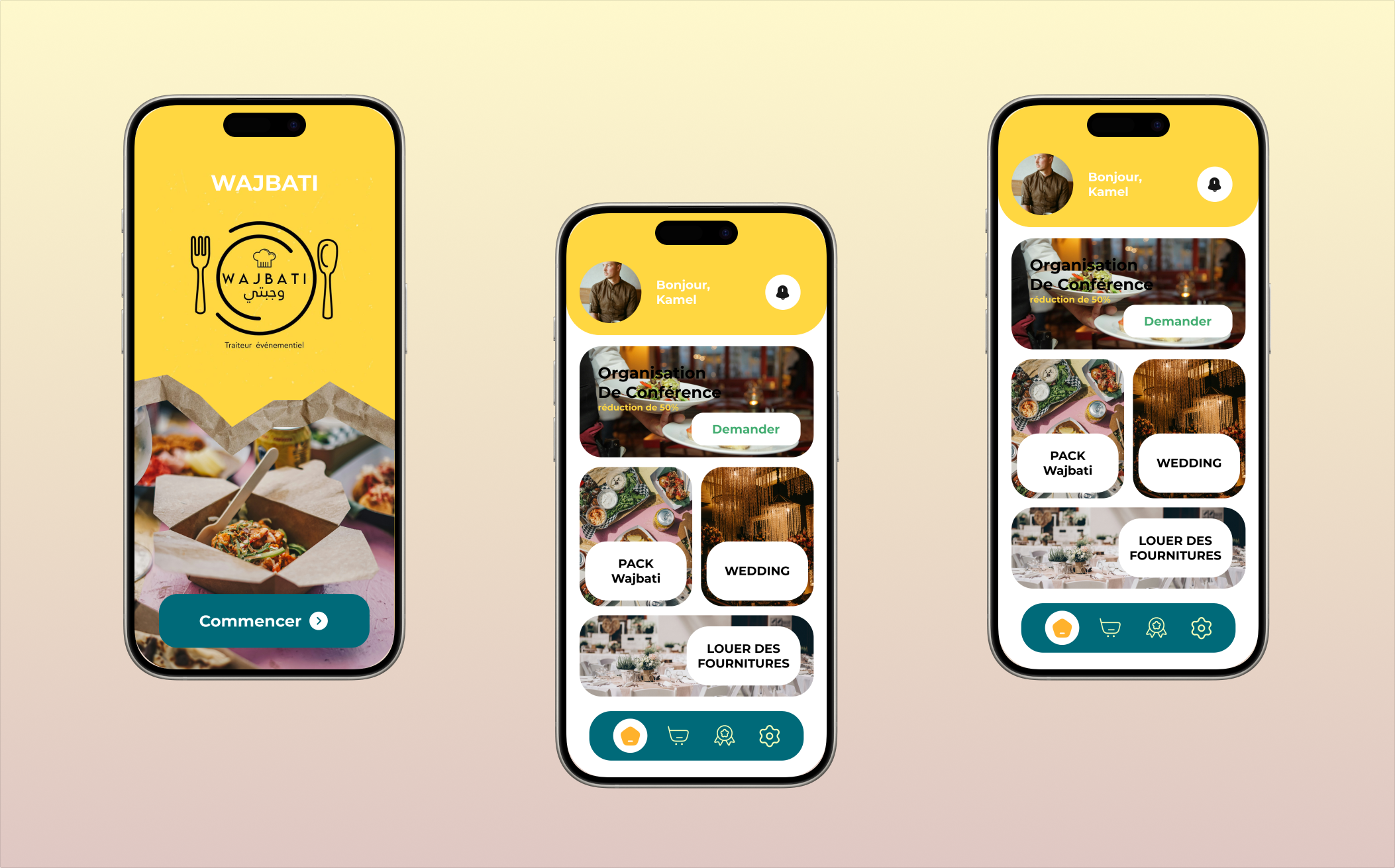 Caterer booking app UI
